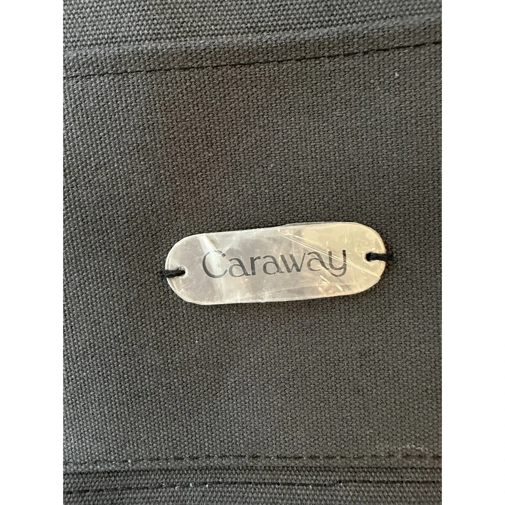 Caraway Hanging Wall Organizer 3 Pocket Canvas Storage Rack Black Kitchen
